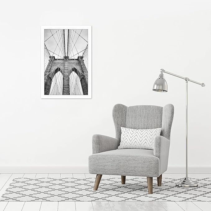 Americanflat 20x30 Poster Frame with Polished Plexiglass - White Picture Frame - Wide Photo Frames Made of Engineered Wood for Vertical or Horizontal Wall Display - Epic Collection - White