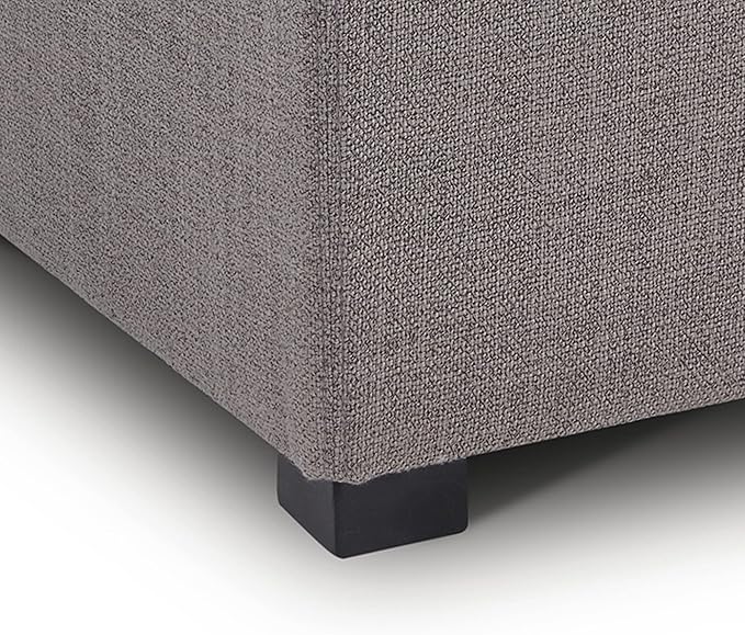CHITA Storage Ottoman Cube with Tray Lid, Small Footstool with Storage, Square End Table for Living Room and Bedroom, Performance Fabric in Flint Grey