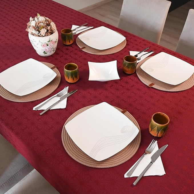 Round Placemats, Set of 4, Handmade by Braided Cotton Cord for Kitchen and Dining Table, Dia. 12.6 Inch, Doublesided, Heat Resistant, Cappuccino