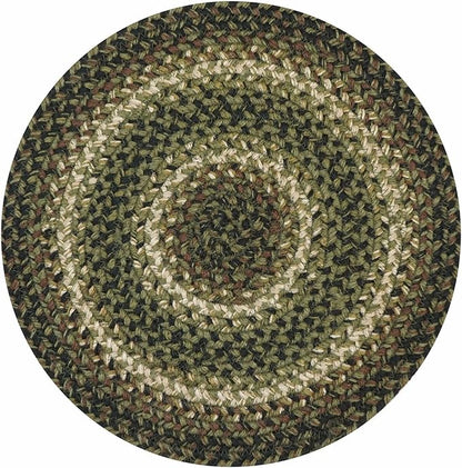 Homespice Pinecone Round Braided Placemats, Warm Country Rustic Decor, Set of 2, 15", Green Jute Table Mats - Vibrant Colors, Durable, Easy to Clean and Protects Furniture