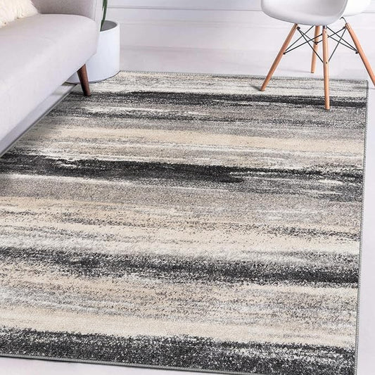 LUXE WEAVERS Tower Hill Abstract Gray 6x9 Area Rug