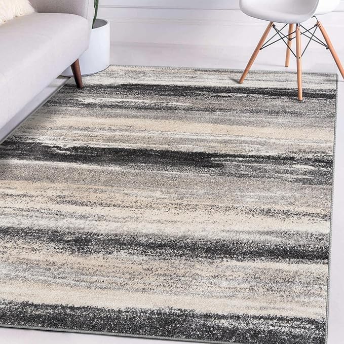 LUXE WEAVERS Tower Hill Abstract Gray 4x5 Area Rug
