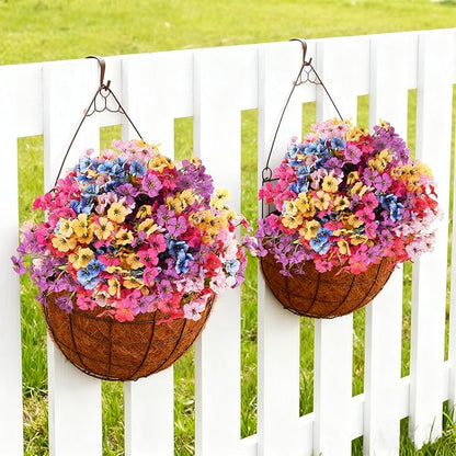 Artificial Flowers for Outdoor Faux Plants for Spring Summer Decoration, UV Resistant Realistic Silk Plastic Fake Flowers Garden Porch Patio Balcony Yard Front Home Decor, 24 Bundles