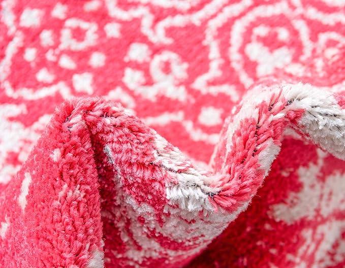 Rugs.com Arlington Collection Rug – 8' x 10' Pink Medium-Pile Rug Perfect for Living Rooms, Large Dining Rooms, Open Floorplans
