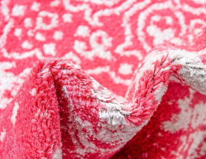 Rugs.com Arlington Collection Rug – 8' x 10' Pink Medium-Pile Rug Perfect for Living Rooms, Large Dining Rooms, Open Floorplans