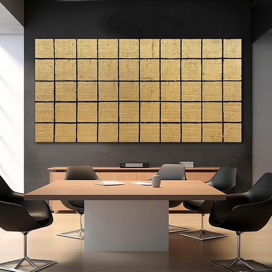 YJYart Abstract Wall Decor Block Canvas Wall Art Line Decorative Painting 29"X58" Paintings for Living Room Pictures for Dining Room