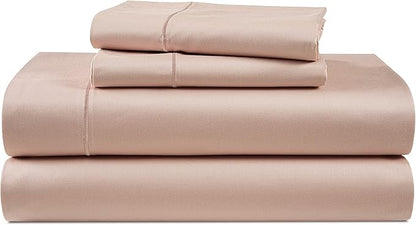 100% Egyptian Cotton Sheets Queen Size - Naturally Cooling & Breathable 4 Piece Silky Sateen Weave Queen Sheet Set, Ultra-Soft & Durable Hotel Luxury Sheets with 15" Snug Fit Deep Pockets - Sepia Rose