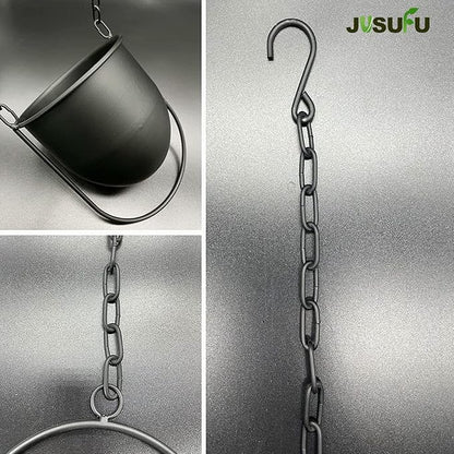 Metal Hanging Planters for Indoor and Outdoor Plants (Black)