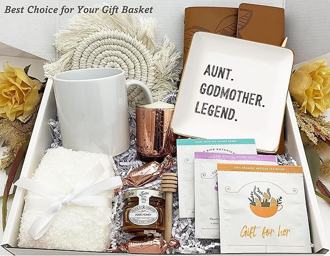 NZY Mother's Day,Baptismal,Christmas Gifts-Aunt Godmother Appreciated Present-Auntie Thank You Present-Baby Gift Shower-Jewelry Tray Trinket Holder Ring Dish-Aunt Godmother Legend