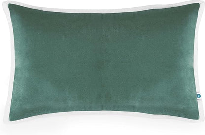 FINGERCRAFT Decorative Throw Pillow Cover Pack of 2 Soft Velvet Cushion Cover, Sofa and Bedroom Pillow Case 12" x 20" Hunter Green
