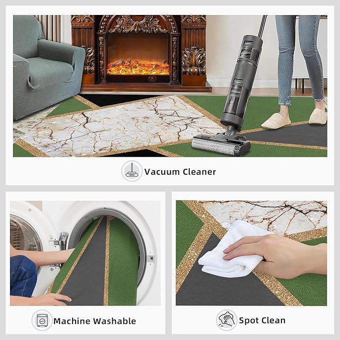 Jadeite Marble Area Rugs 3D Black Gold Marble Rug Light Luxury Geometric Line Carpet Mid-Century Simple Rug Stone Cracks Rugs for Living Room Bedroom 6x9ft