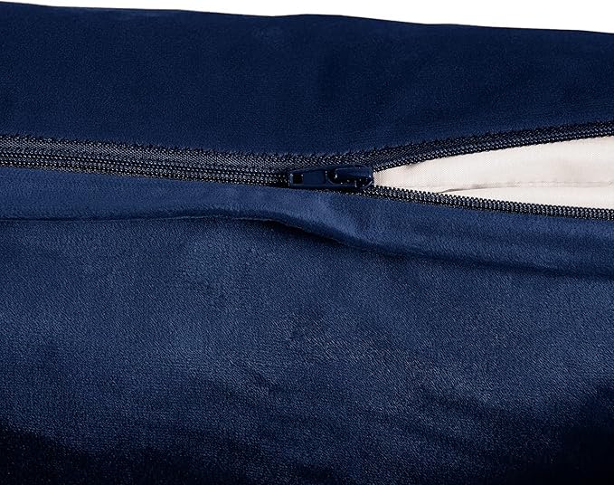 FY FIBER HOUSE Pack of 2 Velvet Throw Pillow Covers Decorative Pillowcase Soft Solid Cushion Cover, 16 x 16 Inch, Midnight Blue