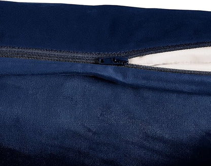 FY FIBER HOUSE Pack of 2 Velvet Throw Pillow Covers Decorative Pillowcase Soft Solid Cushion Cover, 20 x 20 Inch, Midnight Blue