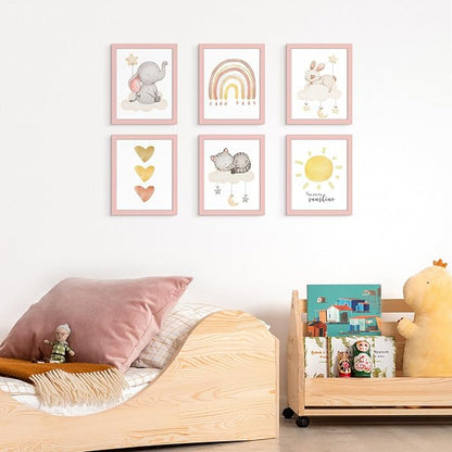 upsimples 8x10 Picture Frame Set of 5, Display Pictures 5x7 with Mat or 8 x 10 Without, Wall Gallery Photo Frames, Pink