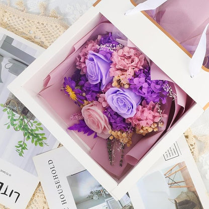 Flowers for Delivery Prime Preserved Flowers Bouquets That Last 3-5 Years Real Forever Flowers Rose Bouquet Mothers Day Gifts for Mom Anniversary Birthday Gift for Her Women Mom Grandma Wife Friends