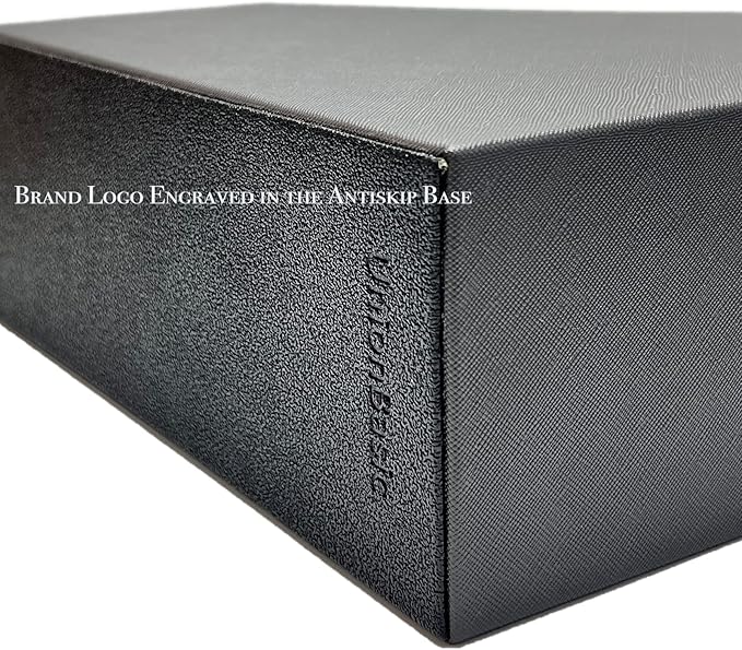 UnionBasic Magazine File Holder, Leatherette Desktop Document Organizer, Home Office Paper Holder File Storage Literature Sorter, Dark Grey