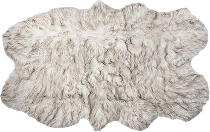 Luxe Gordon Faux Fur Rug with Soft and Fluffy Pile | Machine Washable Living Room Rug with Anti-Slip Backing | Cruelty-Free Area Rugs for Office or Bedroom, Gradient Chocolate, 4 ft x 6 ft