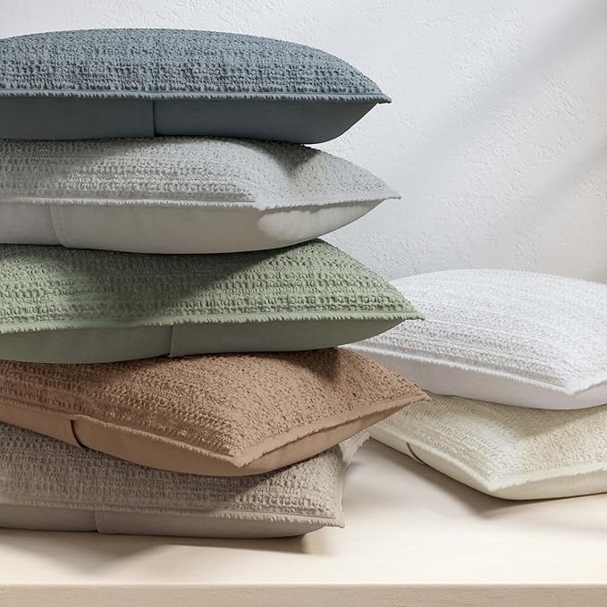 Great Bay Home King Size Taupe 100% Cotton Honeycomb Waffle Quilt and Sham Set - Garment Washed, Waffle Weave Like Texture, Lightweight 3-Piece Bedding Set (Cappuccino)
