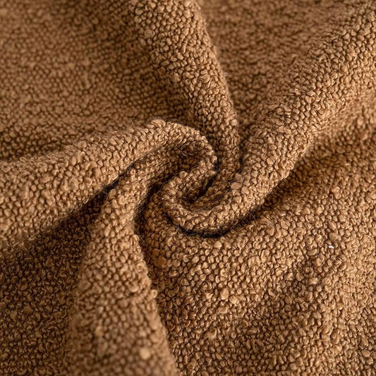 Foindtower Decorative Textured Boucle Throw Pillow Covers Accent Solid Pillow Cases Neutral Soft Cozy Couch Cushion Case for Chair Sofa Bedroom Living Room Home Decor 24 x 24 Inch,Tobacco