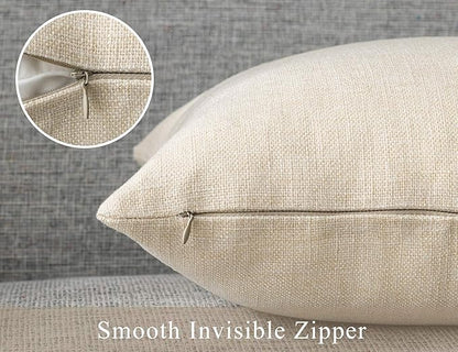 Stellhome Rectangle Burlap Throw Pillow Covers Solid Farmhouse Linen Pillowcase for Bed Couch Sofa Bench, Set of 2, 12 x 20 inch (30 x 50 cm), Cream