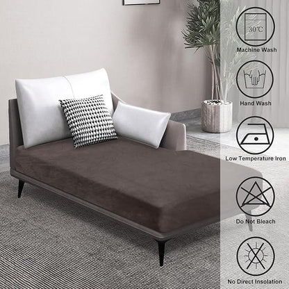 Couch Cover 1 Piece Chaise Lounge Cover Velvet Sectional Couch Cushion Covers Separate L Shape Sofa Slipcovers Furniture Protector for Dogs Pets (Chaise or Sofa 3-Seater, Coffee)