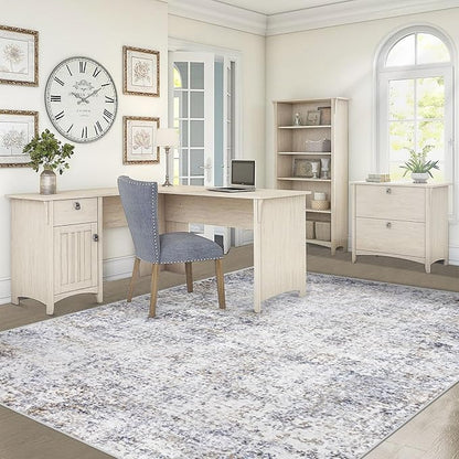 6x9 Area Rugs for Living Room, Washable Modern Abstract Large Rug Neutral Soft Non Slip Kids Rug Stain Resistant Indoor Carpet for Bedroom Nursery Playroom Dining Room Home Office(Blue Grey, 6'x9')