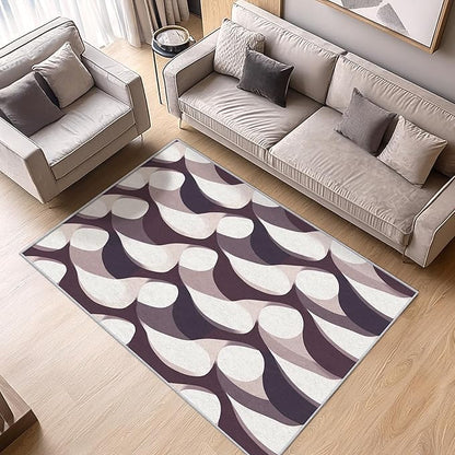 Abstract Rug 5x7 - Abstract Area Rug, 3x4 Rug, Contemporary Rug & Home Decor, Modern Carpet & Room Decor, Washable Non Slip Anti Skid Rugs
