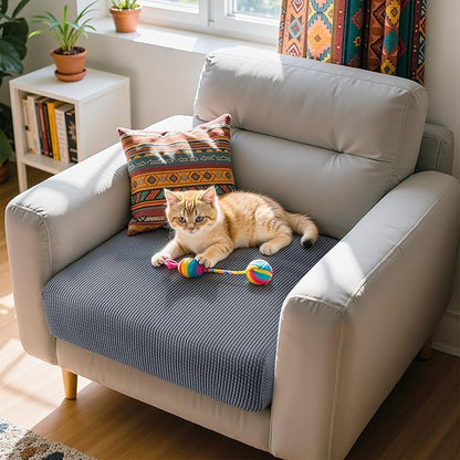 Hokway Stretch Couch Cushion Slipcovers Reversible Cushion Protector Slipcovers Sofa Cushion Protector Covers(Gray, Small)