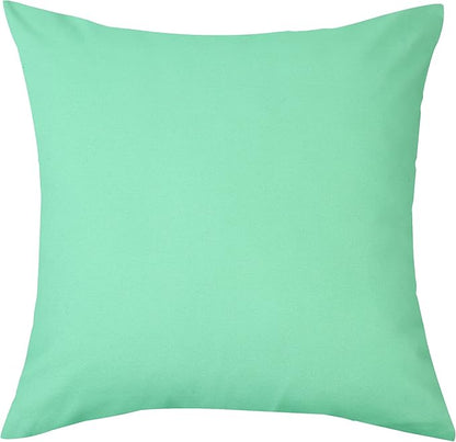 TangDepot Handmade Decorative Solid 100% Cotton Canvas Throw Pillow Covers/Cushion Covers, 45 Colors Available - (16" x 16" , Mint Green, 1 Count (Pack of 1))