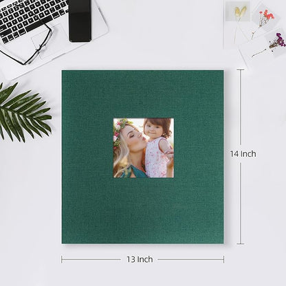 Mublalbum Photo Album 4x6 1000 Photos Linen Cover Large Picture Book Holds Horizontal and Vertical Pockets for Wedding Family Anniversary and Baby (Dark Green)