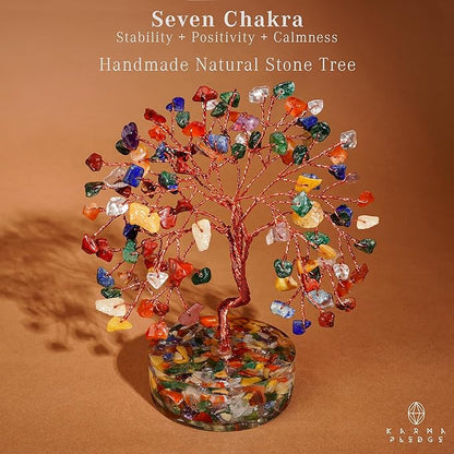 7 Chakra Tree Gifts for Women, Handmade Crystal Tree of Life for Positive Energy, Money, Good Luck, Reiki Healing, Christmas Home Decor, Office Desk Decor, Unique Birthday Gifts for Mom, Sister