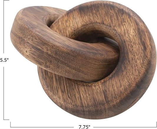 Creative Co-Op Mango Wood Chain Link, Burnt Finish