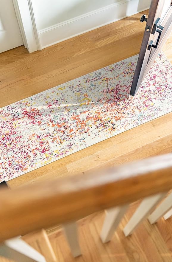 Rugs.com Arlington Collection Rug – 11 Ft Runner Light Multi Medium-Pile Rug Perfect for Hallways, Entryways