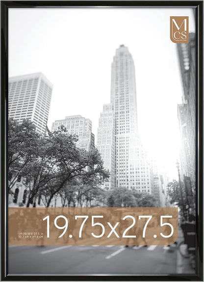 MCS Trendsetter 19.75x27.5 Poster Frame Black High-Gloss, Vertical & Horizontal Wall Hanging Large Picture Frame for Photos, Posters & Art Prints (1-Pack)
