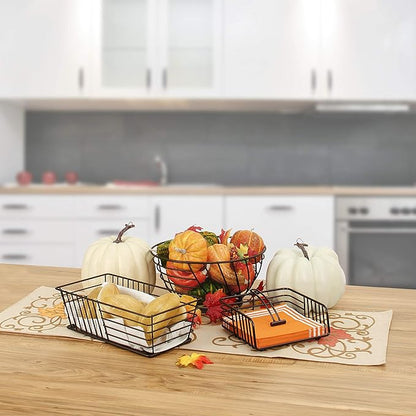Spectrum Diversified Wright Bread Basket, Classic Kitchen Design for Breads, Roll, Muffin, Pastries & Baked Good Storage, Traditional Style Snack & Food Holder for Serving