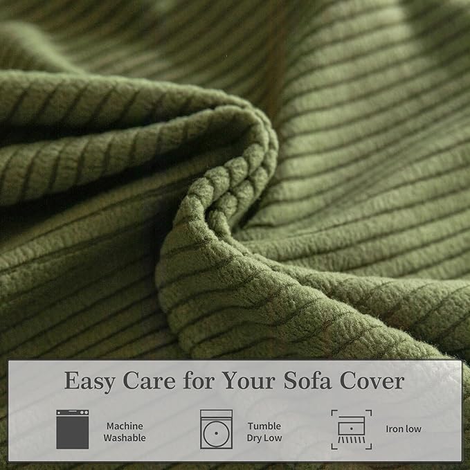 Sectional Couch Covers, Wear Resistant Stretch Sofa Covers Washable Soft Couch Cushion Covers Anti Slip Furniture Protector Sofa Slipcovers for Pets (1 Piece Back Couch Cover, Green)