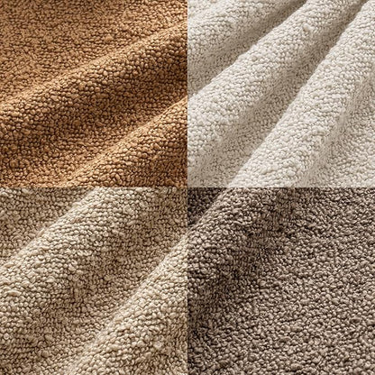 MIULEE Pack of 4 Decorative Textured Boucle Throw Pillow Covers 24x24 Inch Neutral Brown Accent Euro Sham Pillow Cases Couch Cushion Covers Modern Farmhouse Boho Chair Sofa Bed Room Home Decor