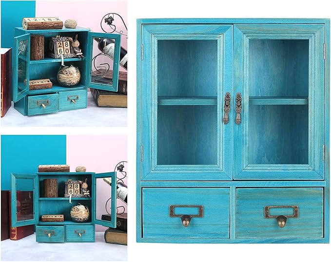 Restokki Desktop Organizer - Stylish Wood Storage Box for Home & Office - Convenient, Space-Saving Design - Ideal for Makeup, Documents, Stationery, and More.Desktop Drawers.