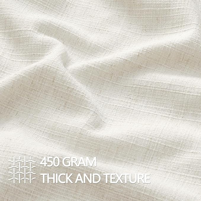 MIULEE Euro Sham Pillow Covers for Bed 26x26, 2 Pack Cream White Thick & Textured Decorative Throw Pillow Covers, Neutral Linen Cushion Cases, Modern Farmhouse Home Decor, No Filling