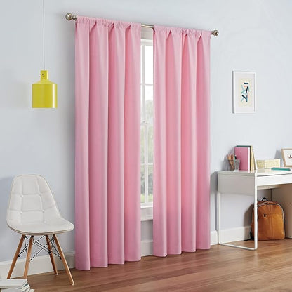 ECLIPSE Kendall Modern Blackout Thermal Rod Pocket Window Curtain for Bedroom or Living Room (1 Panel), 42" x 95", Bouquet