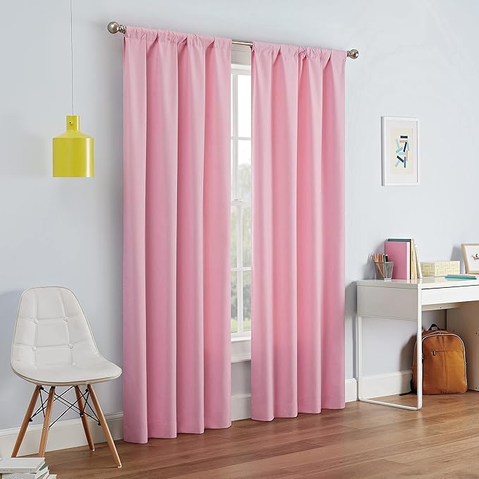 Eclipse Kendall Modern Blackout Thermal Rod Pocket Window Curtain for Bedroom or Living Room (1 Panel), 42 X 84, Bouquet