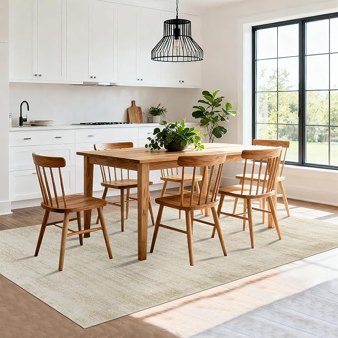 8x10 Area Rugs for Living Room,Washable Tan Beige Neutral Abstract Modern Farmhouse Boho Rugs for Bedroom