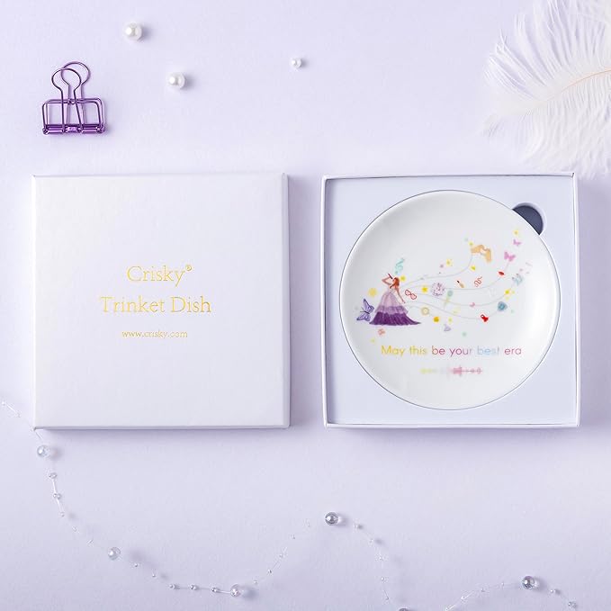 Crisky Singer Inspired May This Be Your Best Era - Ring Dish Jewelry Tray Trinket Dish, Birthday Encourage Gifts for Women Friends Besties Sisters Graduation Gift Ideas