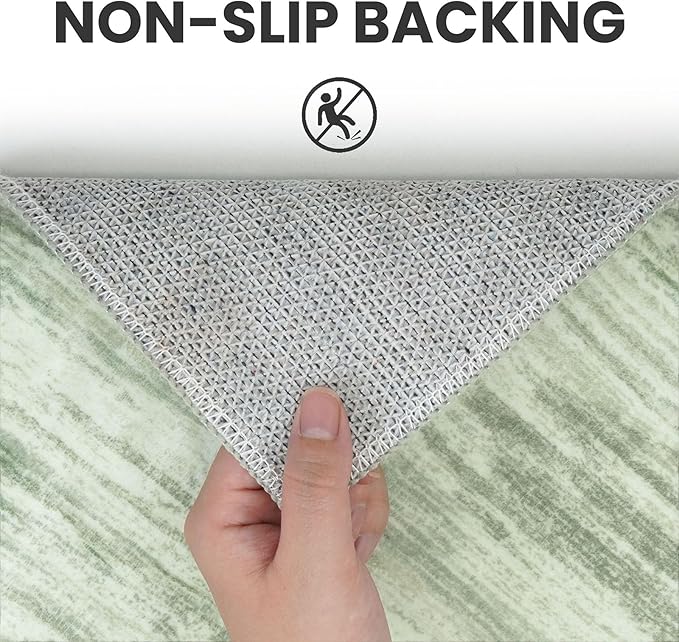 2x5 Modern Abstract Runner Rug for Hallways, Lime Green Super Soft Hallway Decor Kitchen Rugs with Non-Slip, Non-Shedding Washable Rug for Hallways Entryway Bedroom Indoor