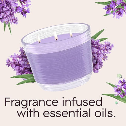 Glade Tranquil Lavender & Aloe 3-Wick Candle, 6.8 Oz, 3 Count