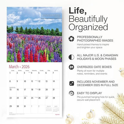 RED EMBER Inspiration with Motivational Quotes 2026 Wall Calendar 12 Month | 12" x 24" Open | Thick & Sturdy Paper | Holiday Gift | Nature Calendar 2026