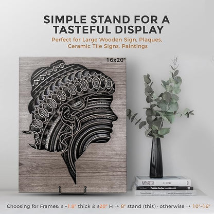 TR-LIFE Plate Stands/Holder for Display, 8 Inch, Large, Metal Frame for Picture, Decorative Platter, Book, Photo Easel (2 Pack)
