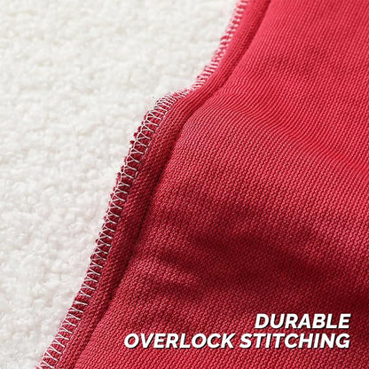 FUTEI Christmas Red Maroon Throw Pillow Covers 20x20 Inch Set of 2,Furry Faux Fur Teddy Boucle Textured Cushion Covers,Soft Fluffy Decorative Pillow Case,Home Decor for Couch Bed Living Room Car