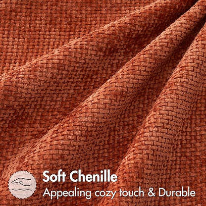 MIULEE Pack of 2 Burnt Orange Decorative Pillow Covers 20x20 Inch Soft Chenille Couch Throw Pillows Farmhouse Cushion Covers for Home Decor Sofa Bedroom Living Room