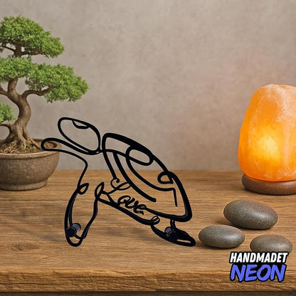 Personalized Sea Turtle Minimalist Sculpture, Custom Pet Name Metal Desk Decor, Decorative Aesthetic Table Sign Gifts For Ocean Lovers, Kids Room, Beach House Decorations